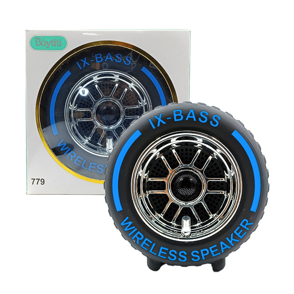 Bocina Llanta Bluetooth / bocina con luces y ranuras para micro sd y usb / ix-bass / 779